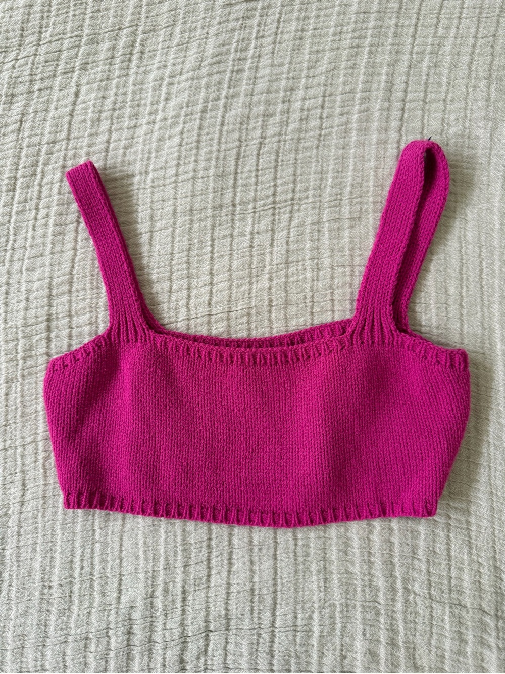 Anthropologie Magenta Knit Crop Tank